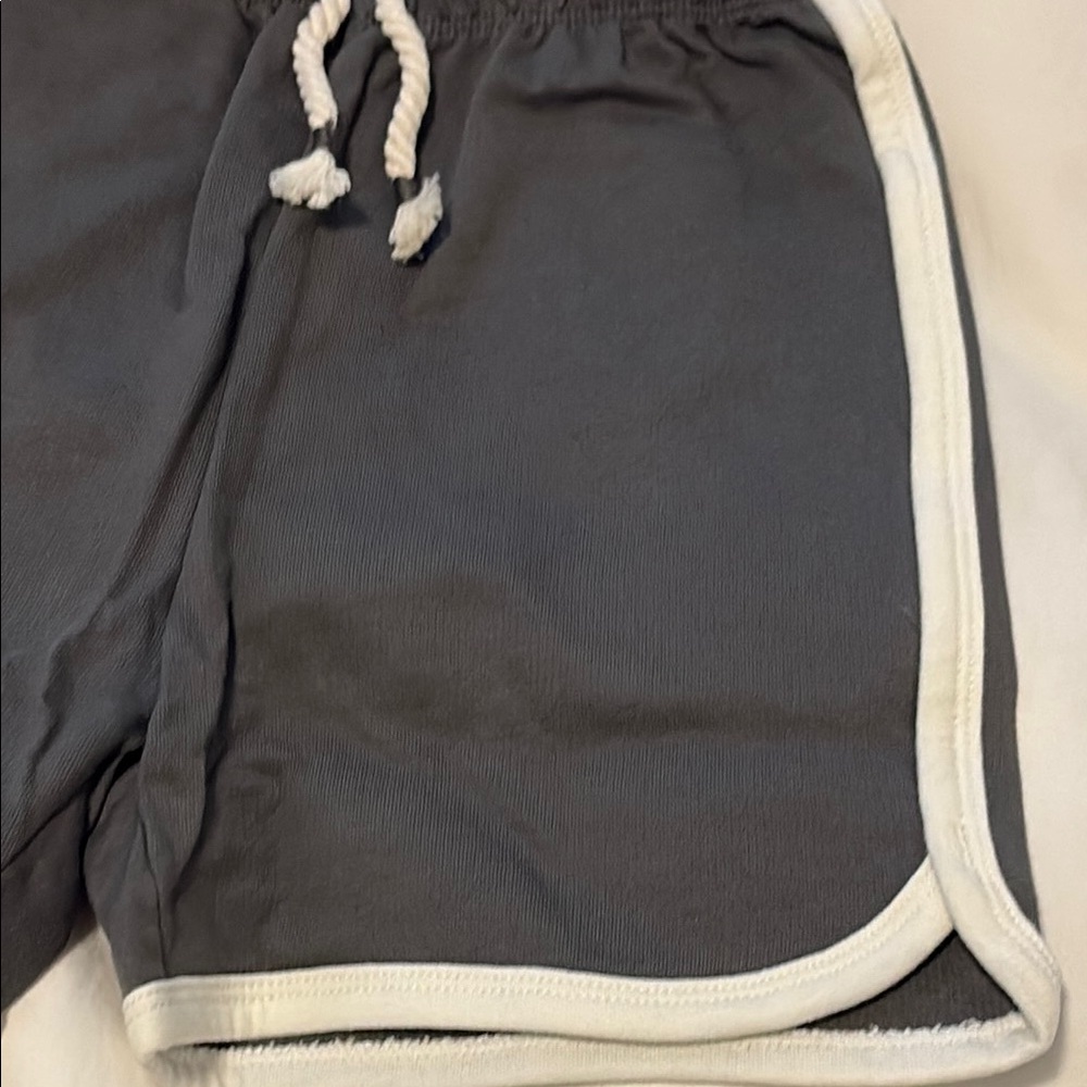Little Co. Gray Athletic Shorts with White Trim - Picture 5 of 9